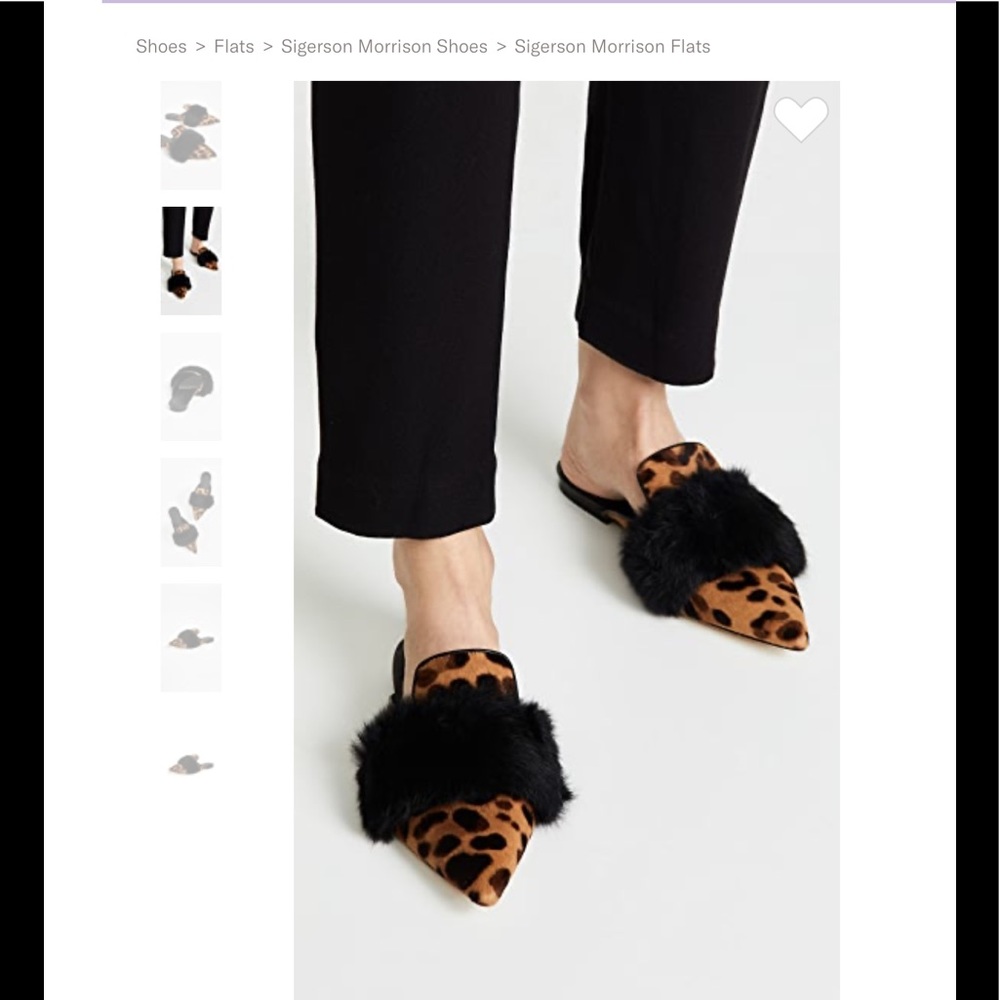 Sigerson Morrison Leopard Mules with Fur Trim